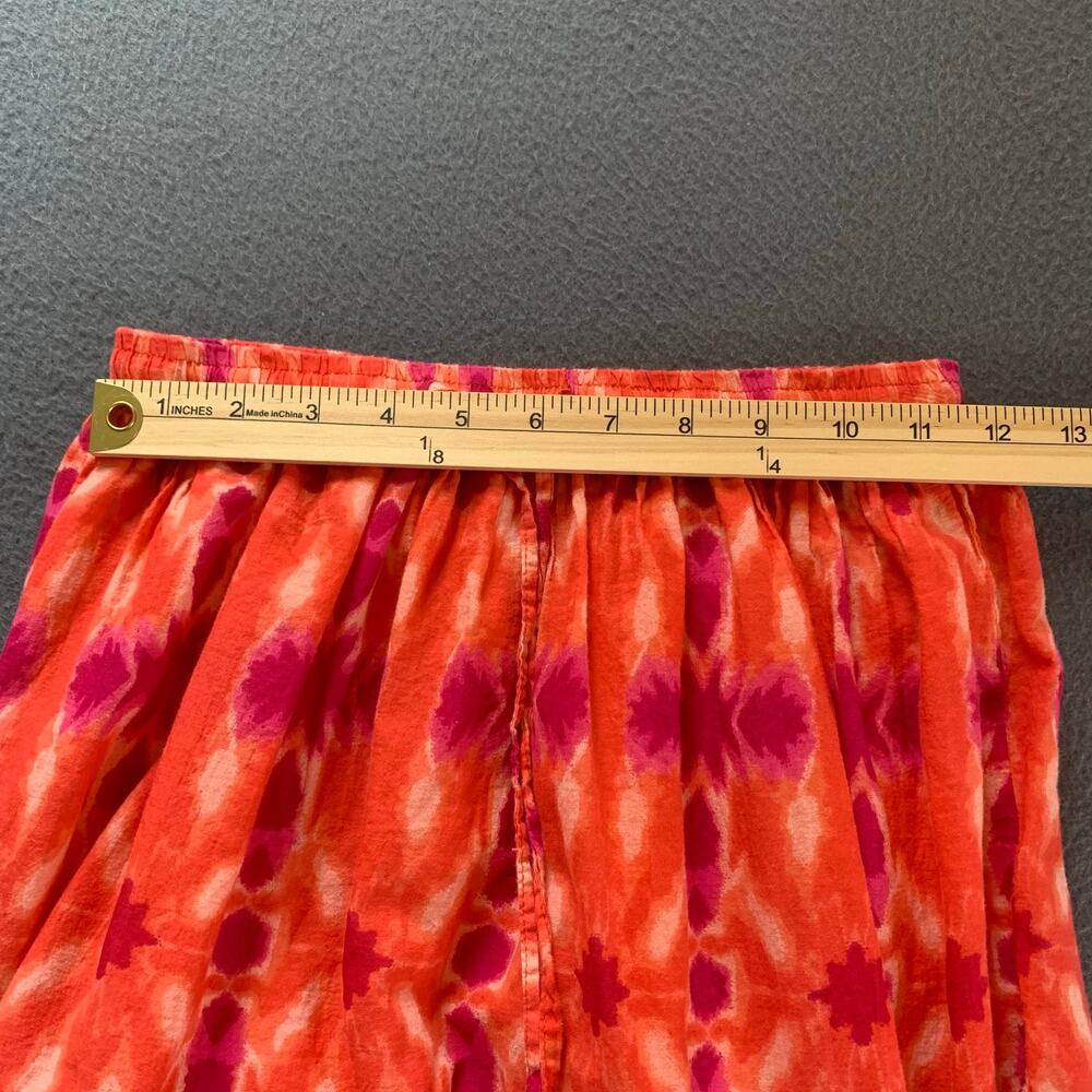 Jane Ashley Boho Tiered Skirt Petite Small Orange Pink Tie Dye Festival Cotton - Picture 9 of 9
